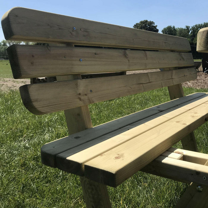 Ergonomisch ontworpen picknicktafel rugleuning