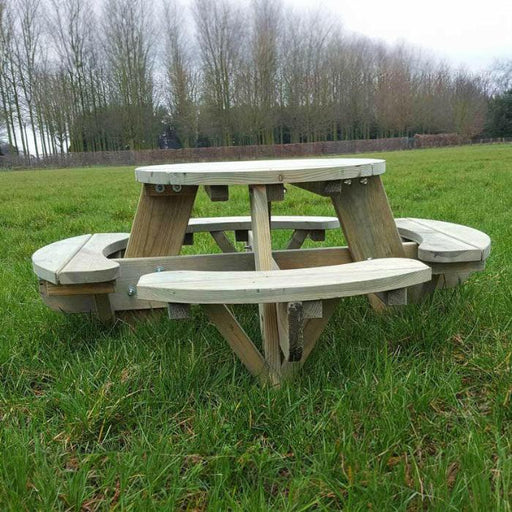 Veilige ronde picknicktafel voor kleuters