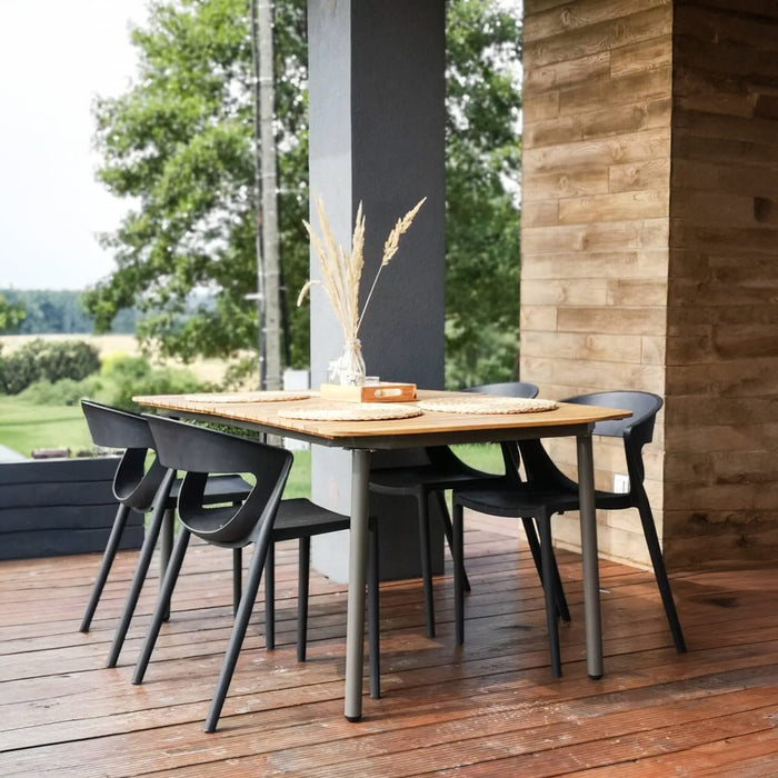 Table de jardin 200x100x72 cm Bois d'acacia massif et acier