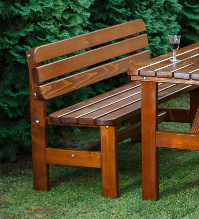 Ensemble de jardin LUX : deux bancs de jardin élégants et une table de jardin élégante