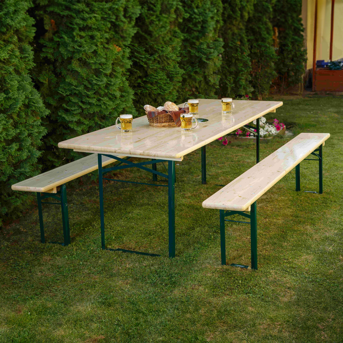 Set de table à bière table 220 cm x 80 cm et 2 bancs KING ®