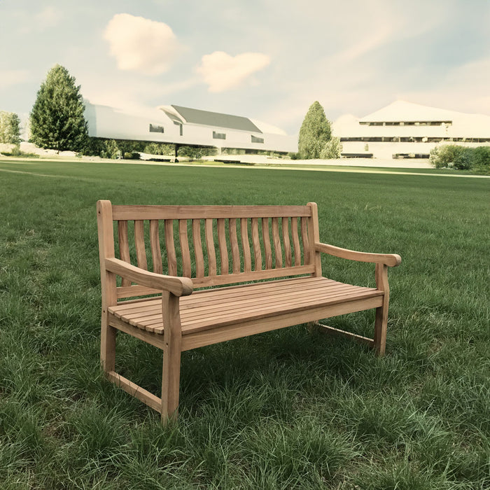 Banc de jardin en teck (150 x 91 cm) Bretagne - Epaisseur des pieds 4 cm