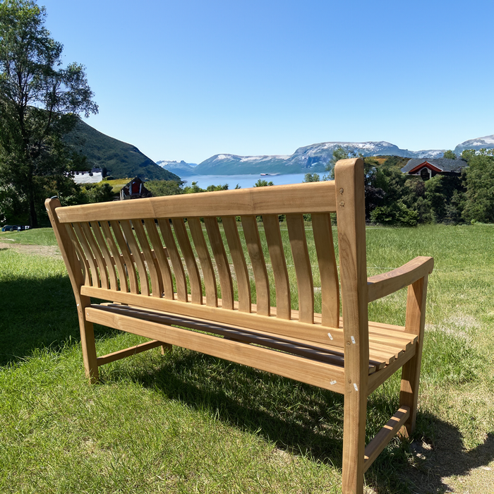 Banc de jardin en teck (120 x 91 cm) dordogne - épaisseur des pieds 5 cm