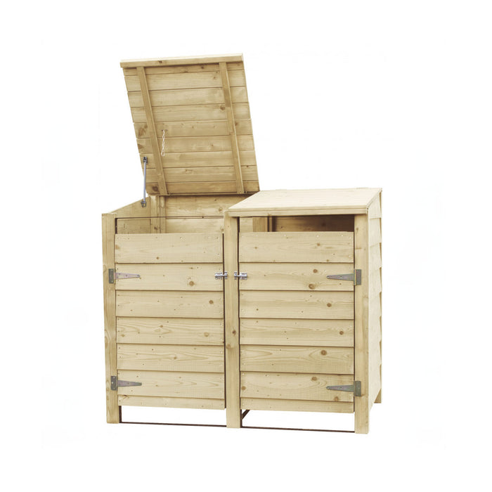 Armoire double conteneur en bois d'épicéa (128 x 152 x 91 cm)