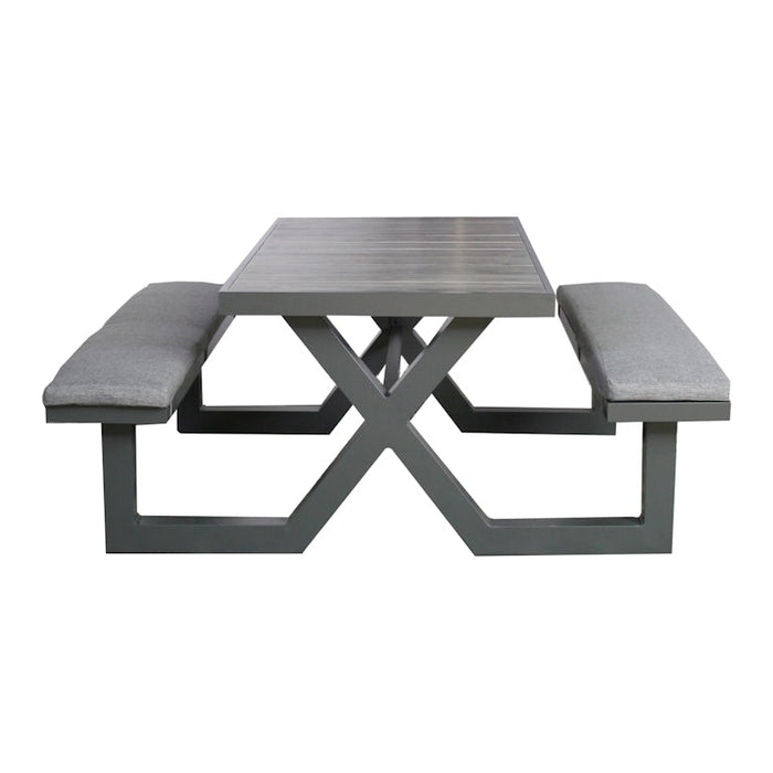 Aluminium-Picknicktisch 160 cm – Anthrazit