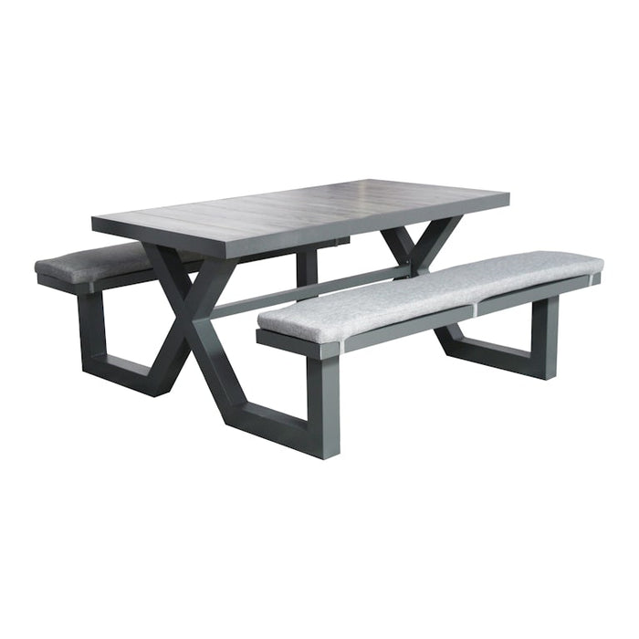 Aluminium-Picknicktisch 160 cm – Anthrazit