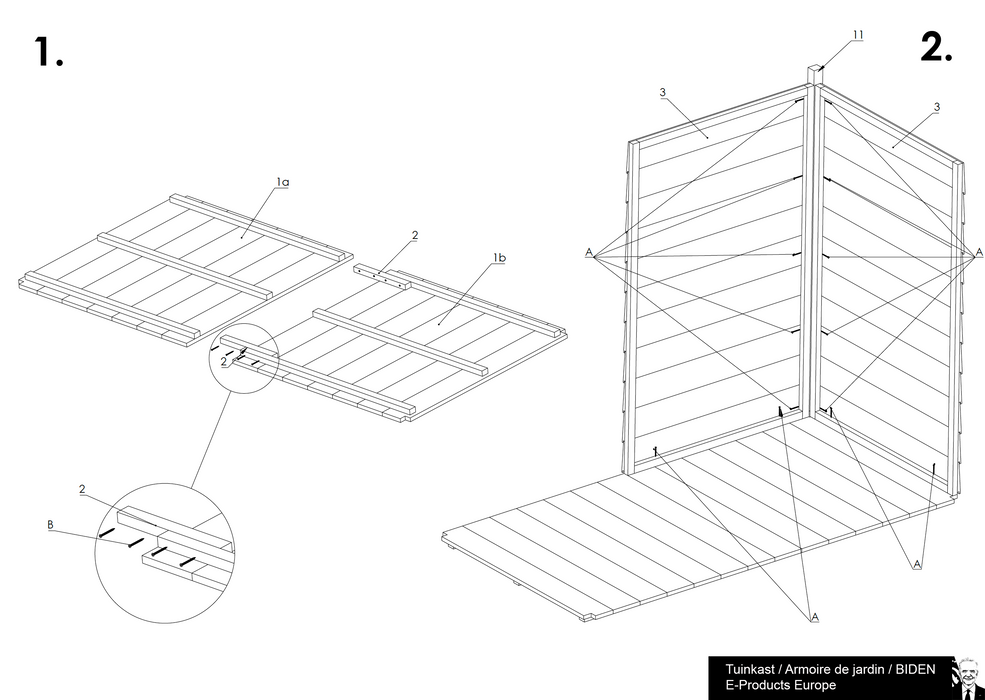 Tuinkast fietsenberging XXL (202 x 116 x 163).