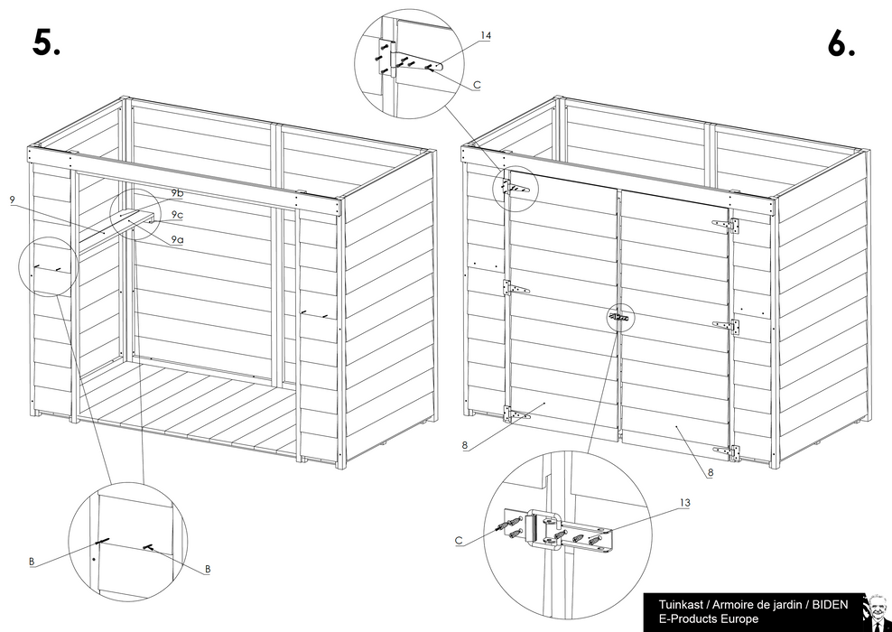 Armoire de jardin abri vélo XXL (202 x 116 x 163)