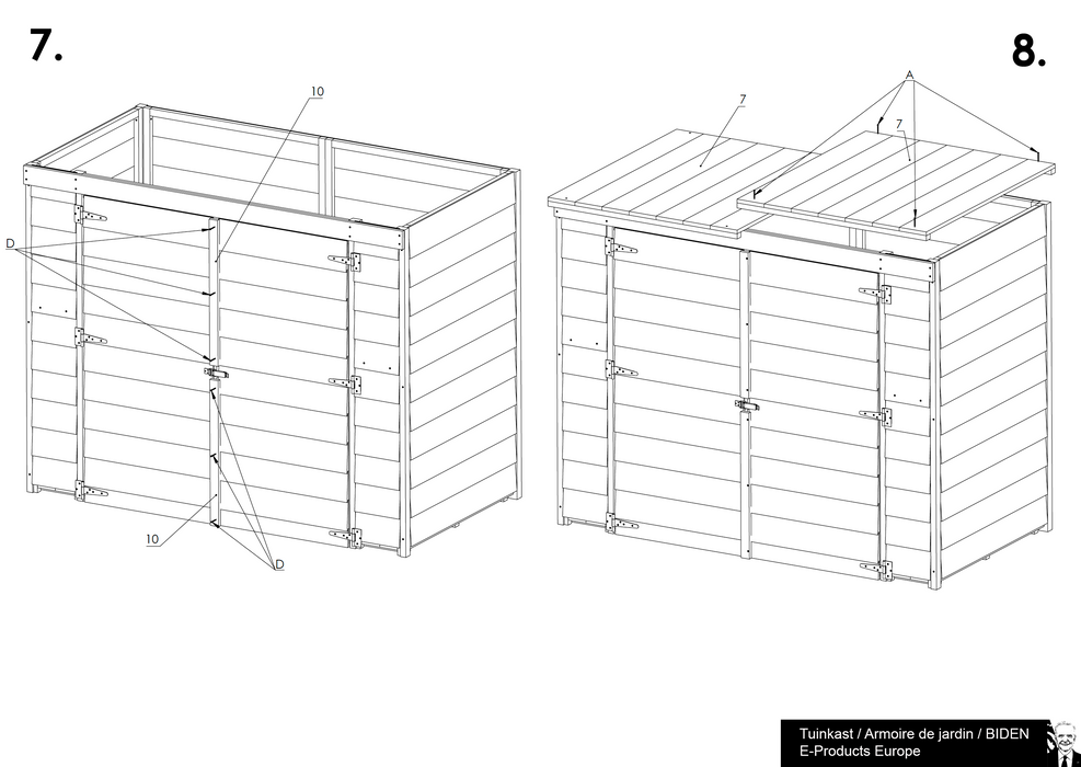 Gartenschrank Fahrradschuppen XXL Biden (202 x 116 x 163)