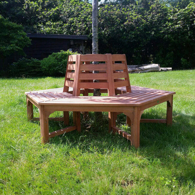 Banc d'arbre avec dossier en bois dur