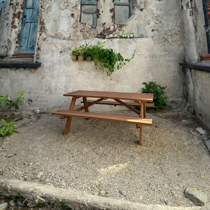 Picknicktafel van hoogwaardig hardhout - 180 x 160 cm