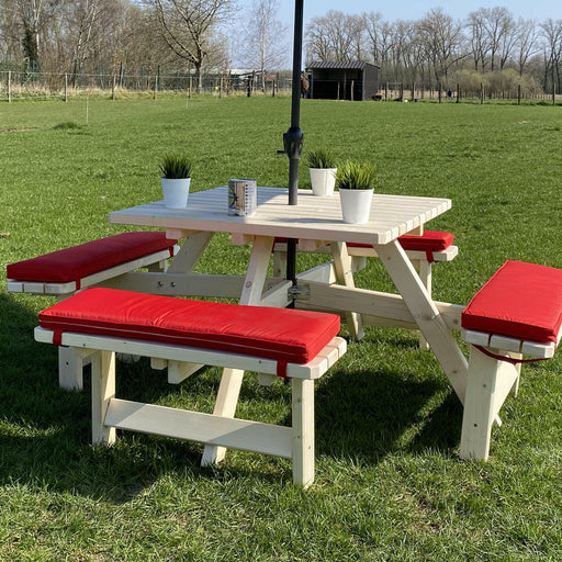 Picknicktafel kussen rood 96cm