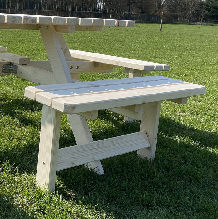 6 PACK - Vierkante Picknicktafel (natuur) + Gratis Houtolie