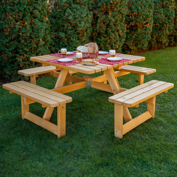 Vierkante Picknicktafel (natuur)