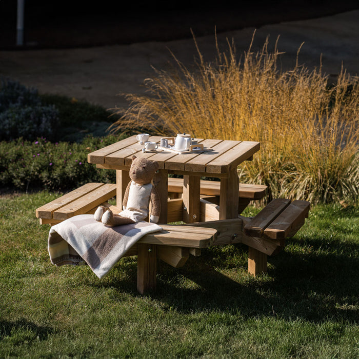 Table de pique-nique carrée pour enfants KING ® (125 x 125 cm)