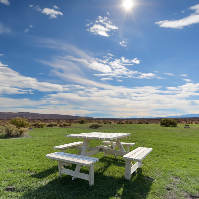 Vierkante Picknicktafel (natuur)