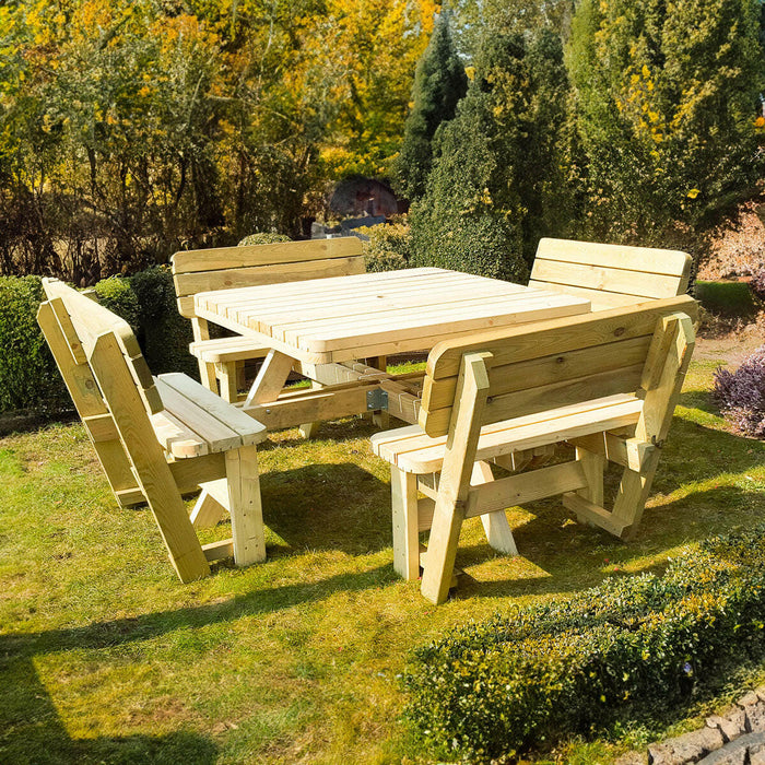 VIERKANTE KING® PICKNICKTAFEL XXL - Robuust buitenmeubilair