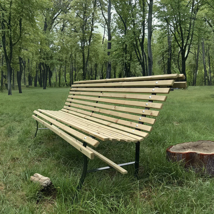 Banc à lattes piètement acier galvanisé