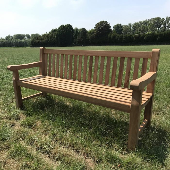 Banc de parc robuste en TECK Norwich - 180 cm | 6 cm. jambes épaisses