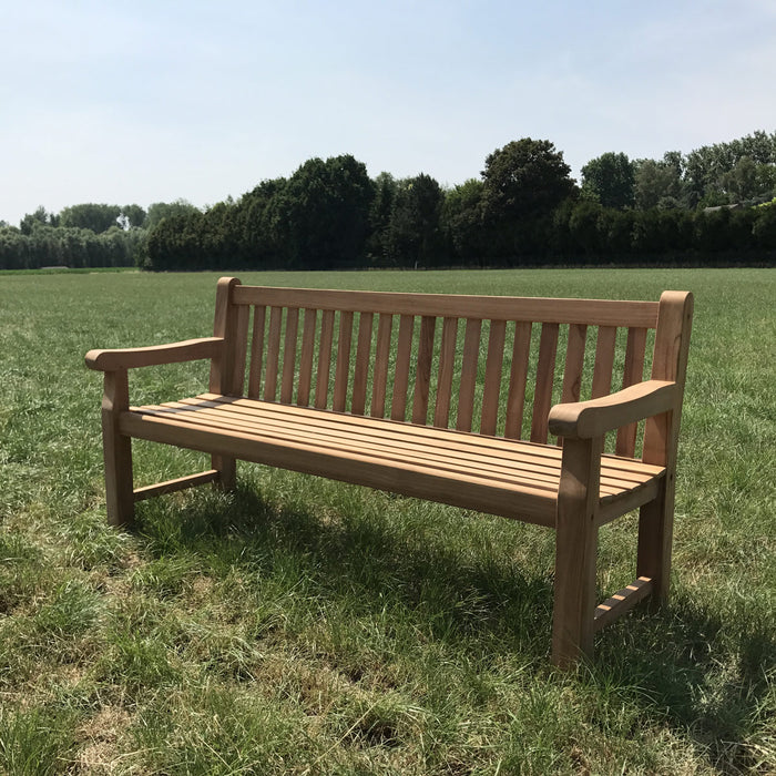 Banc de parc robuste en TECK Norwich - 180 cm | 6 cm. jambes épaisses