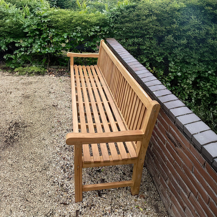 Banc de jardin en teck 3 pieds (250 x 91 cm) Norwich - épaisseur des pieds 6 cm