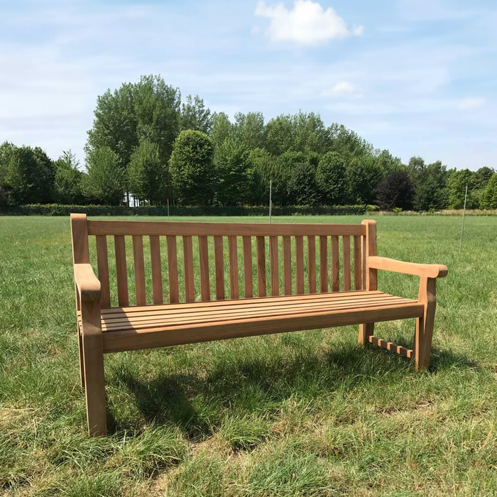 Banc de parc robuste en TECK Norwich - 180 cm | 6 cm. jambes épaisses