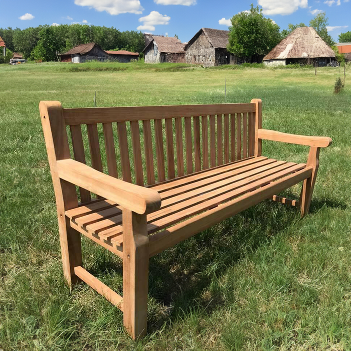 Banc de parc robuste en TECK Norwich - 180 cm | 6 cm. jambes épaisses