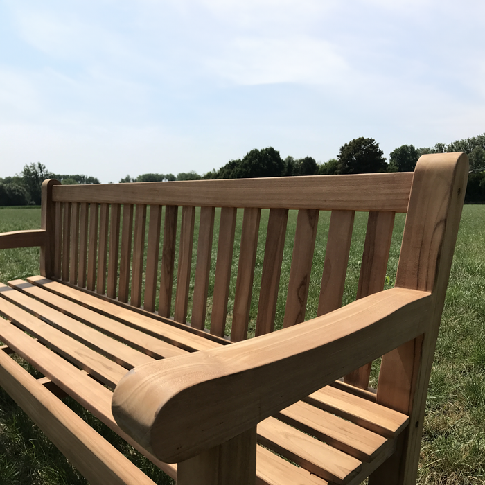 Banc de parc robuste en TECK Norwich - 180 cm | 6 cm. jambes épaisses