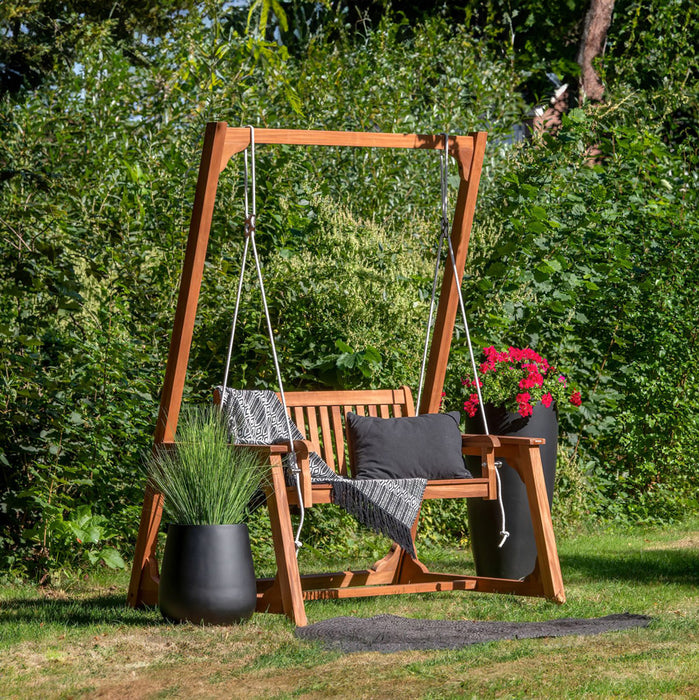 Balançoire de luxe en bois dur (175 cm) - Huilée avec fixations incluses