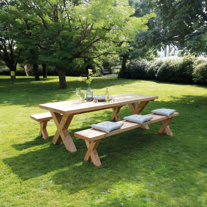 Douglas Gartentischset Xavi 245 cm (1 Tisch, 2 Bänke) (KING ®)