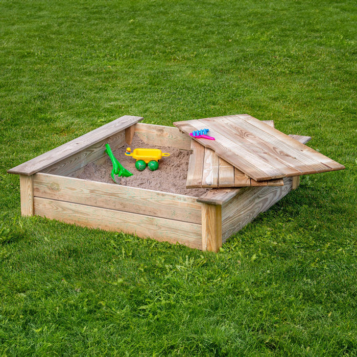 Banc de sable carré avec couverture 100 x 100 cm.